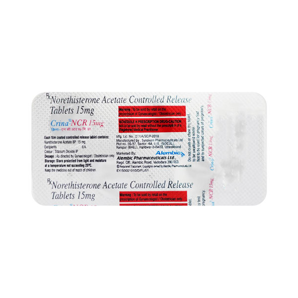 Crina Ncr 15mg Tablet 5'S