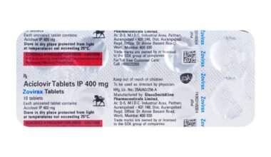 Zovirax 400mg Tablet 10'S