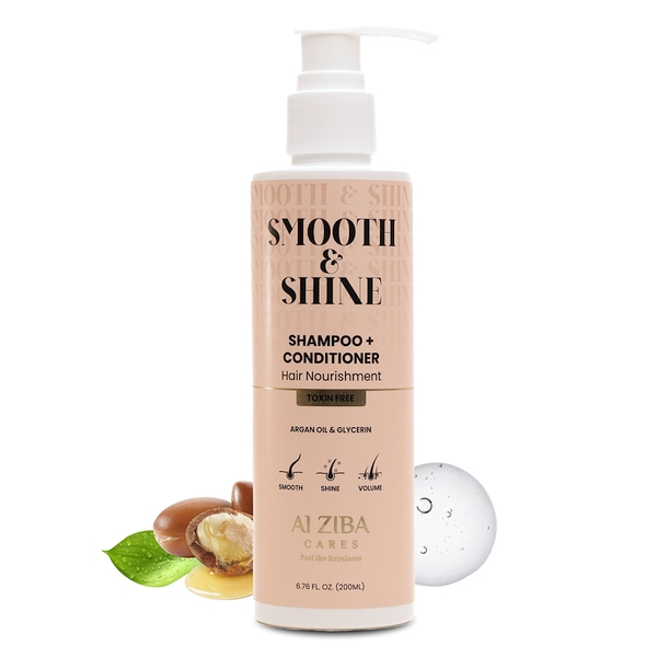 Alziba Cares Smooth & Shine With Argan Oil & Glycerin Shampoo + Conditioner 200 ml - Image 4
