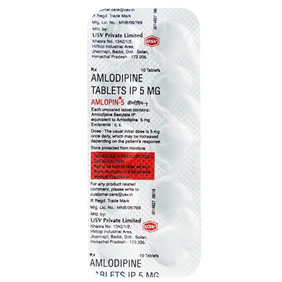 Amlopin 5mg Tablet 10'S