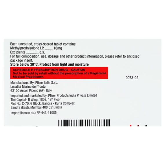 Medrol 16mg Tablet 14'S - Image 2