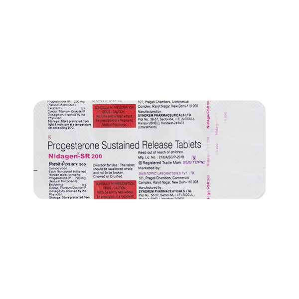 Nidagen SR 200mg Tablet 10'S - Image 2