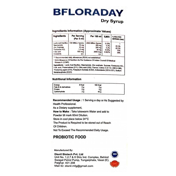 Bfloraday Dry Syrup - Orange Flavour 60 ml